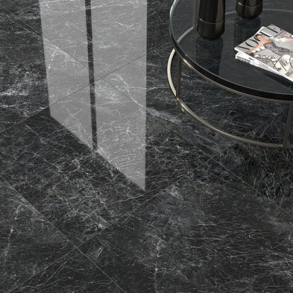 Риальто серый темный лаппатированный обрезной 60x60x0,9