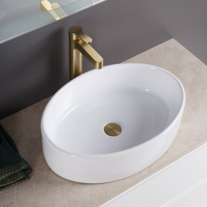 Раковина керамическая накладная, овальная BB1049