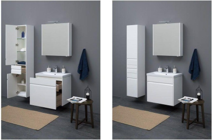 Шкаф-пенал для ванной Aquanet Палермо 35 L белый глянец Шкаф-пенал для ванной Aquanet Палермо 35 L белый глянец