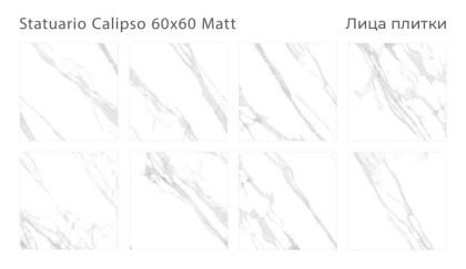 Керамогранит матовый STATUARIO CALIPSO 60х60 MATT, Silk 60х60 Керамогранит матовый STATUARIO CALIPSO 60х60 MATT, Silk 60х60
