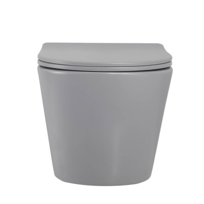 Унитаз ABBER Bequem AC1102MG подвесной серый матовый, безободковый Унитаз ABBER Bequem AC1102MG подвесной серый матовый, безободковый