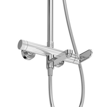 STYLUS-CVD-BORO Душевая стойка со смесителем и изливом, брашированное золото STYLUS-CVD-BORO Душевая стойка со смесителем и изливом, брашированное золото