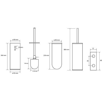 Ершик для унитаза Bemeta Brilo 161313060 Золото,  щётка чëрная Ершик для унитаза Bemeta Brilo 161313060 Золото,  щётка чëрная