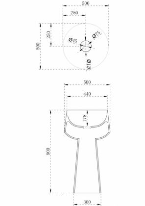Раковина отдельностоящая ABBER Stein AS2508 белая матовая