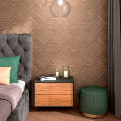 Плитка настенная 14039R Ламбро коричневый структура обрезной 40*120*10 (3шт\1.44м2), м2