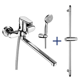 Набор для ванной комнаты "2 в 1" (универсальный + душ. гарнитур), хром