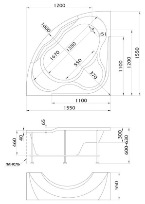 Акриловая ванна 1Marka Aima Design Grand Luxe 155х155 01грл1515 Акриловая ванна 1Marka Aima Design Grand Luxe 155х155 01грл1515
