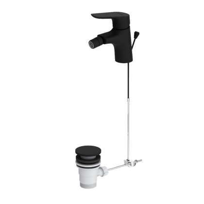 770240300 Jupiter, Смеситель для биде с донным клапаном, чёрный