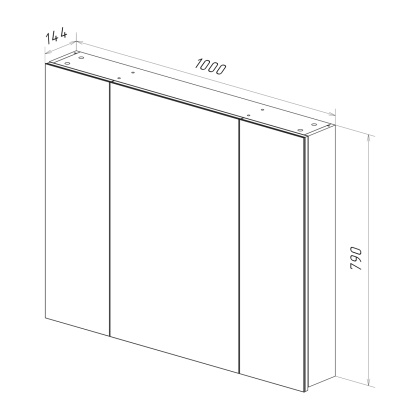 Шкаф зеркальный Lemark UNIVERSAL 100х80см 3-х дверный, цвет корпуса: Белый глянец Шкаф зеркальный Lemark UNIVERSAL 100х80см 3-х дверный, цвет корпуса: Белый глянец