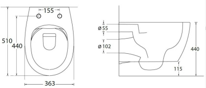 Чаша подвесного унитаза Allen Brau Fantasy 4.11004.MT мятный Чаша подвесного унитаза Allen Brau Fantasy 4.11004.MT мятный