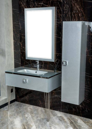 Столешница стекло 100см моноблок Серебро Lucido Столешница стекло 100см моноблок Серебро Lucido