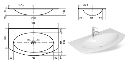 Раковина "Malta silk" 915х505 Раковина "Malta silk" 915х505