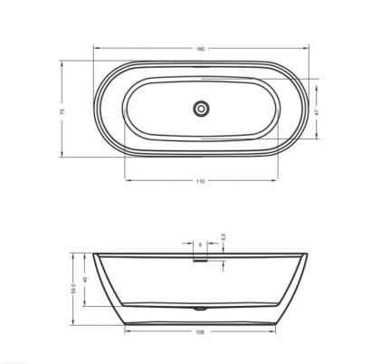 Акриловая ванна Riho Inspire 160x75