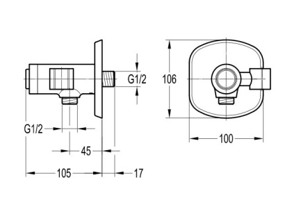 GLOBO-F-AIV1-B-01 Штуцер с держателем и кнопочным переключателем для подачи воды Исполнение: Хром 