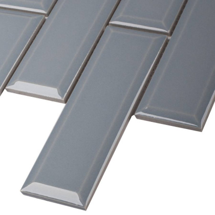 Керамическая мозаика, Metro Bluish-Grey Glossy 45х145, Brick & Metro