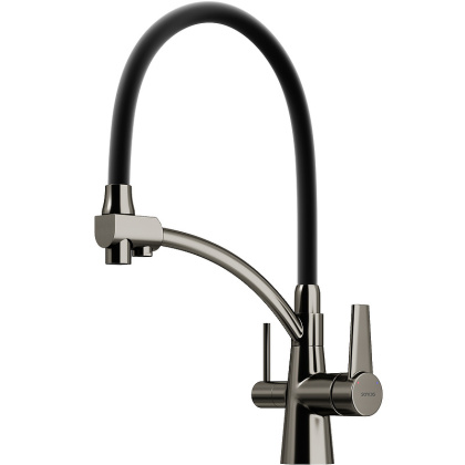 Смеситель для кухни SANCOS Eri с возможностью подключения фильтра, цвет вороненая сталь, арт. SC4001GG