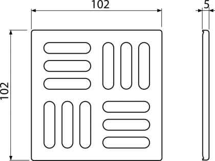 Решетка 102×102 мм нержавеющая сталь AISI 316L Решетка 102×102 мм нержавеющая сталь AISI 316L