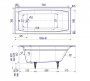Ванна чугунная Creto Edge 150х70 см 26-1150 Ванна чугунная Creto Edge 150х70 см 26-1150