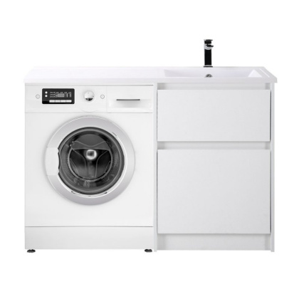 Тумба с раковиной напольная BelBagno KRAFT-LVD-58/120-L Bianco Opaco, раковина белая Тумба с раковиной напольная BelBagno KRAFT-LVD-58/120-L Bianco Opaco, раковина белая