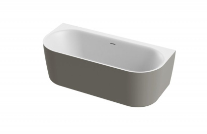 Акриловая ванна пристенная, цельная, белая матовая внутри, серая матовая снаружи,  METAURO-INT-Wall-180-80-60-G-W-MATT Акриловая ванна пристенная, цельная, белая матовая внутри, серая матовая снаружи,  METAURO-INT-Wall-180-80-60-G-W-MATT