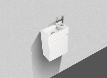 Тумба с раковиной подвесная с дверкой BelBagno PIETRA MINI 40-R Stucco Cemento, раковина белая Тумба с раковиной подвесная с дверкой BelBagno PIETRA MINI 40-R Stucco Cemento, раковина белая