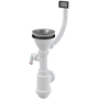Сифон для мойки с нержавеющей peшeткой DN115, гофропереливом и штуцером