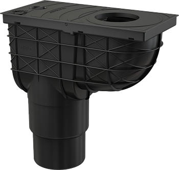 Ливнеотвод 300×155/125/110 мм, сток – прямой, черный