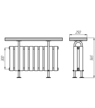 Трубчатый радиатор Завалинка Гармония 2-300-8, (базовое исполнение) Трубчатый радиатор Завалинка Гармония 2-300-8, (базовое исполнение)