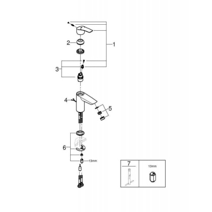 Смеситель для раковины Grohe Eurosmart 2021 S-size, 33188003