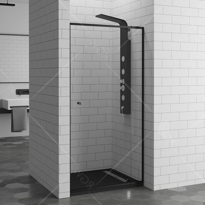 Душевая дверь в нишу RGW Passage PA-02B 80 профиль Черный стекло прозрачное