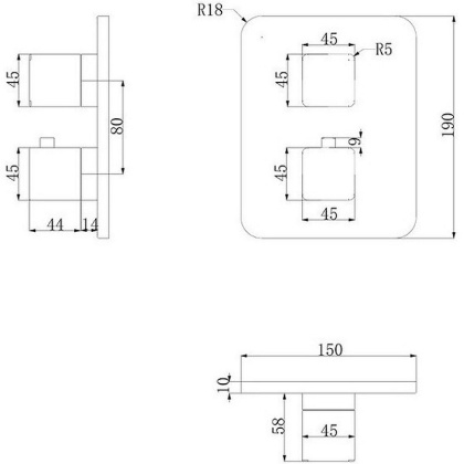 Смеситель термостатический для душа скрытого монтажа OMNIRES PARMA PM7436CR (хром)