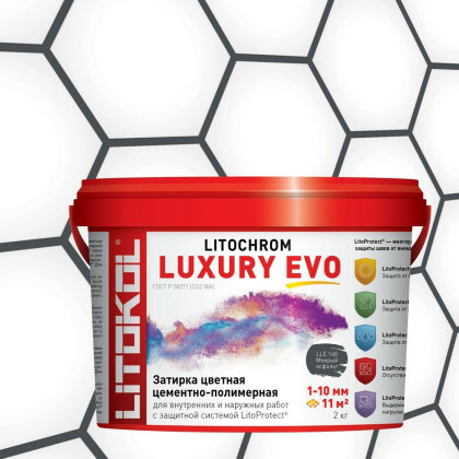 Затирка полимерно-цементная LITOCHROM LUXURY EVO  LLE 140 мокрый асфальт Затирка полимерно-цементная LITOCHROM LUXURY EVO  LLE 140 мокрый асфальт
