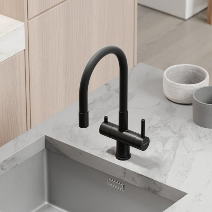 Смеситель для кухни SANCOS Lucia с возможностью подключения фильтра для воды, цвет матовый черный, арт. SC4004MB