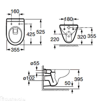Унитаз подвесной Roca Victoria 34630300R Унитаз подвесной Roca Victoria 34630300R