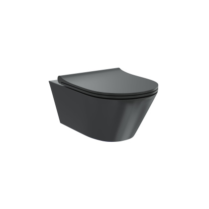 Унитаз подвесной безободковый Creto Logan L3 черный матовый 1003-002-L3BlMat Унитаз подвесной безободковый Creto Logan L3 черный матовый 1003-002-L3BlMat