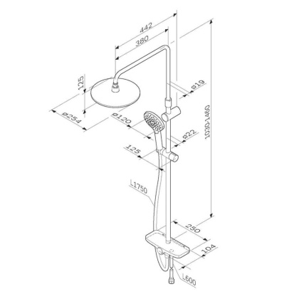 Душевая стойка Am.Pm Like Для душа F0780200 Душевая стойка Am.Pm Like Для душа F0780200