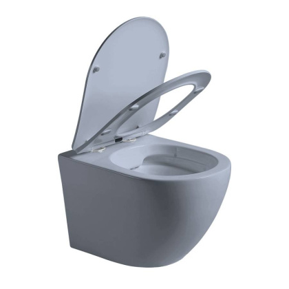 Унитаз подвесной Globo VT1-14SMO безободковый, цвет океан мат., ультратонкое сиденье soft-close Унитаз подвесной Globo VT1-14SMO безободковый, цвет океан мат., ультратонкое сиденье soft-close