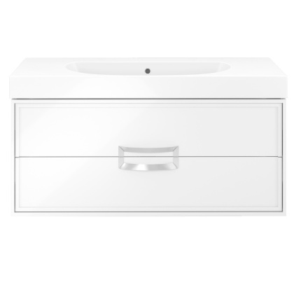 Тумба CANALETTO подвесная с ящиками 100, белая глянцевая