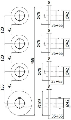 Смеситель для ванны с душем Paffoni Modular Box MDE019ST Смеситель для ванны с душем Paffoni Modular Box MDE019ST
