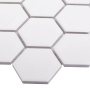 Керамическая мозаика, Hexagon small White Glossy 51x59, Geometry