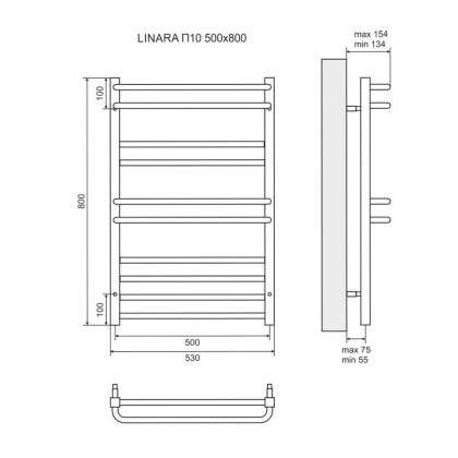 Полотенцесушитель электрический Lemark Linara LM04810E П10 500x800, левый/правый Полотенцесушитель электрический Lemark Linara LM04810E П10 500x800, левый/правый