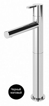 LEAF-LC1-NOP Смеситель для раковины однорычажный, с донным клапаном, исполнение черный матовый