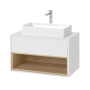 Тумба под накладную раковину EXCELLENT Tuto 80 см (белый/дуб), 1 ящик