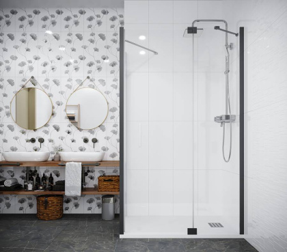 Душевая дверь Creto Tenta 123-WTW-90-C-CH-8 стекло прозрачное EASY CLEAN профиль хром, 90х200 см