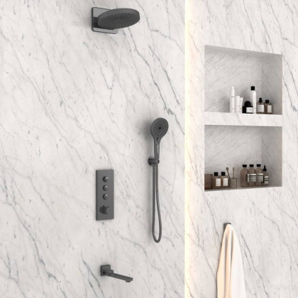 Душевой комплект VSFW-433TI1GM встраиваемый, вороненая сталь Душевой комплект VSFW-433TI1GM встраиваемый, вороненая сталь