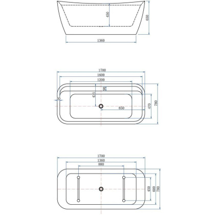 Акриловая ванна Allen Brau Infinity 170x78 2.21002.20/AM белый глянец(панель антрацит), шт Акриловая ванна Allen Brau Infinity 170x78 2.21002.20/AM белый глянец(панель антрацит), шт