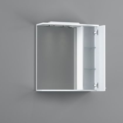 M41MPR0651WG Palace One, зеркало, частично зеркальный шкаф, правый, 65 см, с подсветкой, Белый, глян M41MPR0651WG Palace One, зеркало, частично зеркальный шкаф, правый, 65 см, с подсветкой, Белый, глян