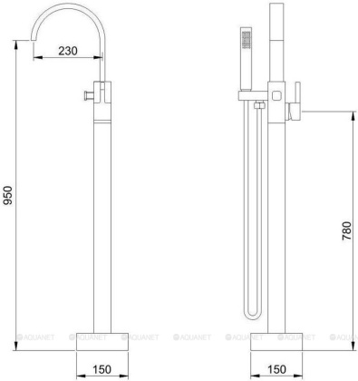 Смеситель для ванны с душем Aquanet JA-5004