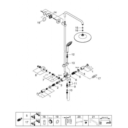 Душевая система с термостатом для ванны Grohe Euphoria 27475001 Душевая система с термостатом для ванны Grohe Euphoria 27475001