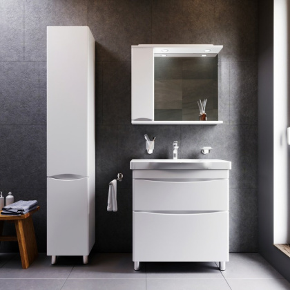 M80CSL0356WG Like, шкаф-колонна, напольный, левый, 35 см, двери, Белый, глянец, шт